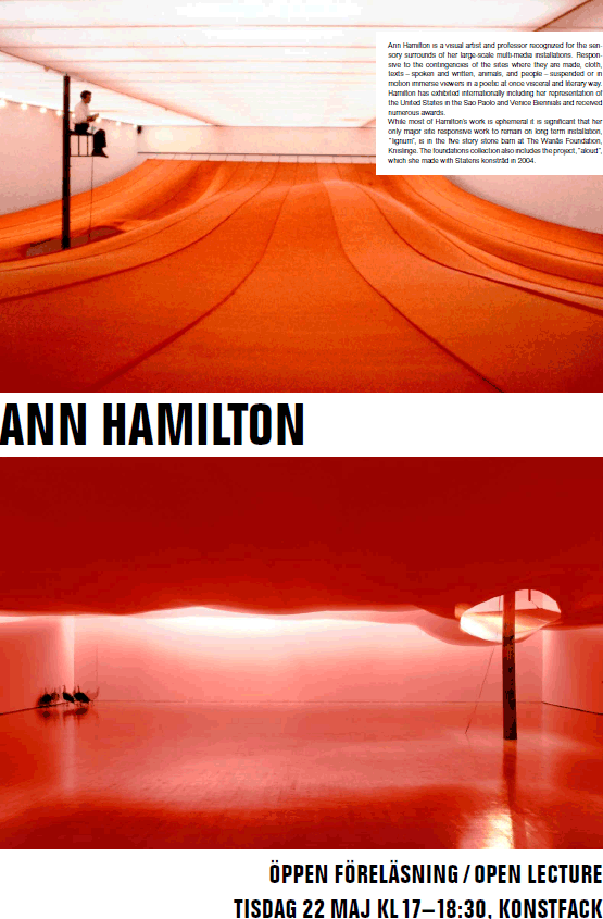 Öppen föreläsning av Ann Hamilton