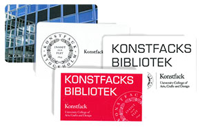 Different library cards from Konstfack's library