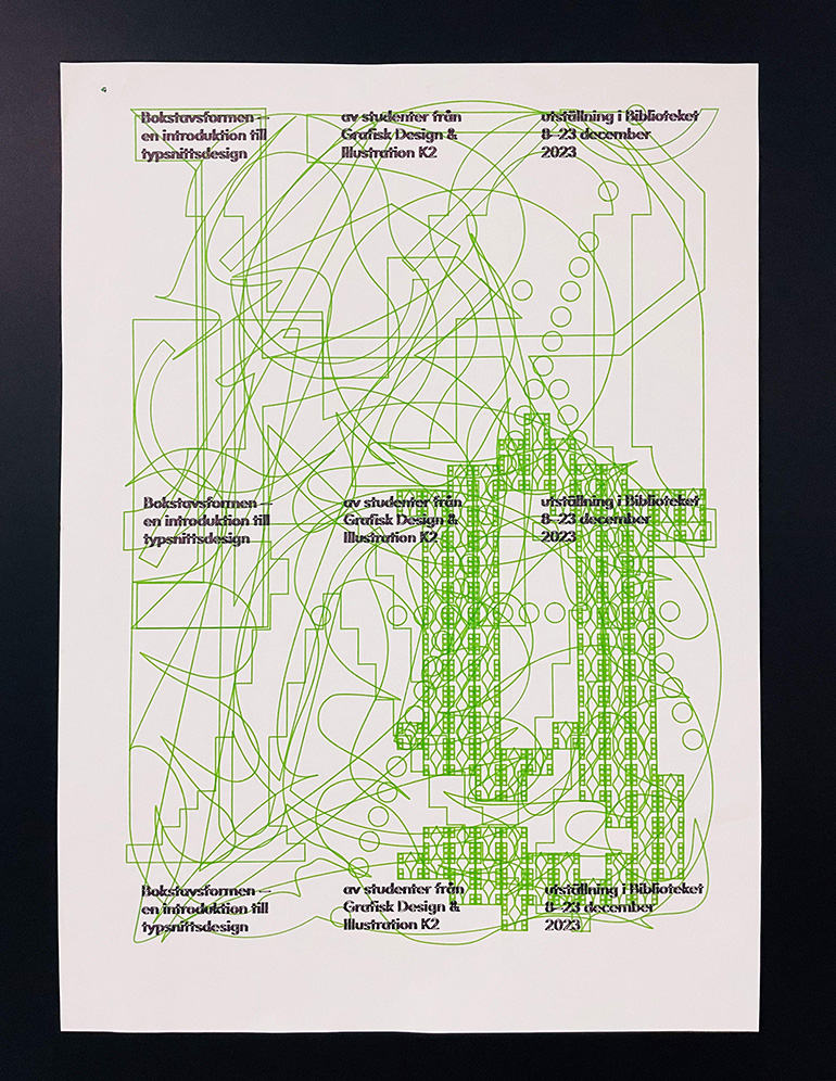 Affisch till utställning om typografi i biblioteket