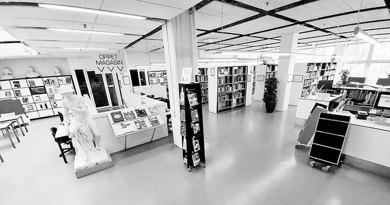 Biblioteket i svartvitt