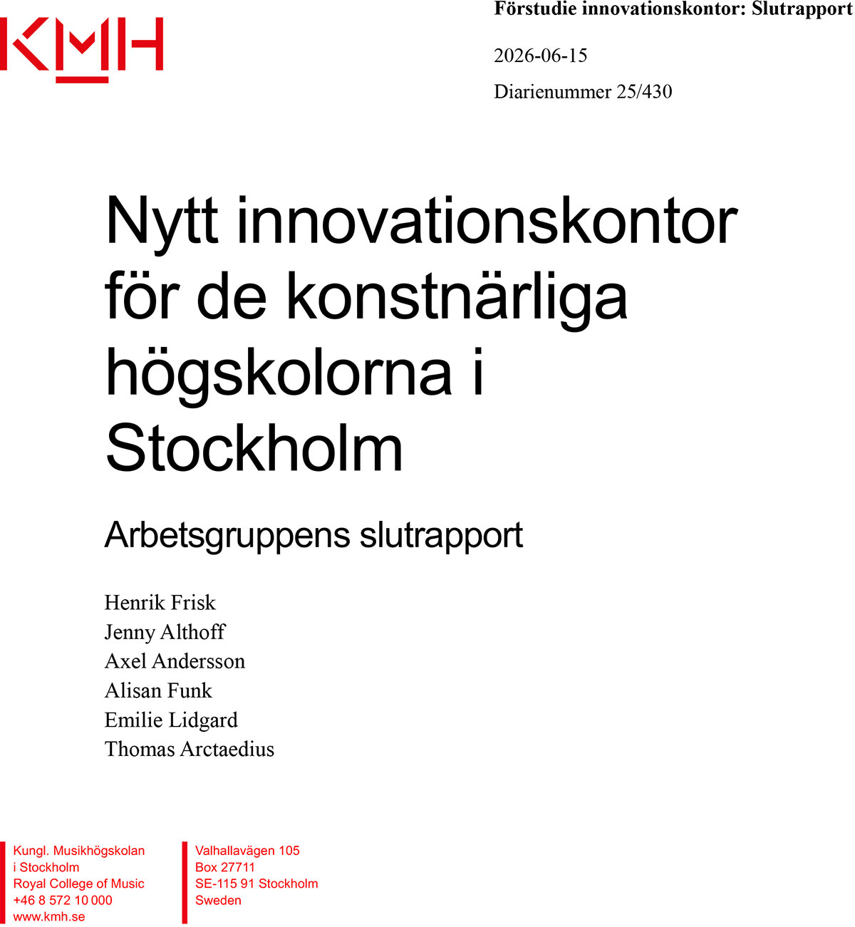 Nytt innovationskontor ska stärka konstnärlig innovation i Stockholm