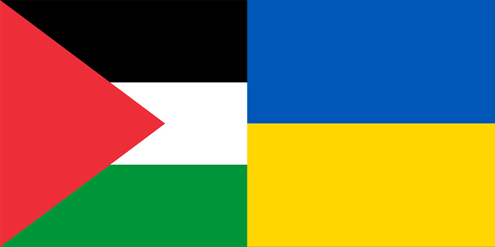 Palestine aand Ukraine flags